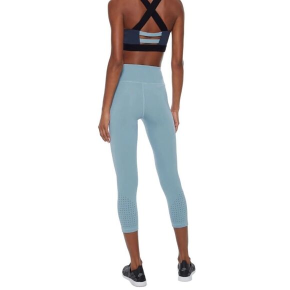 Iris & Ink Blue Revolve Tapestry Pantaloni High Waist Workout Yoga Activewear - Picture 7 of 8